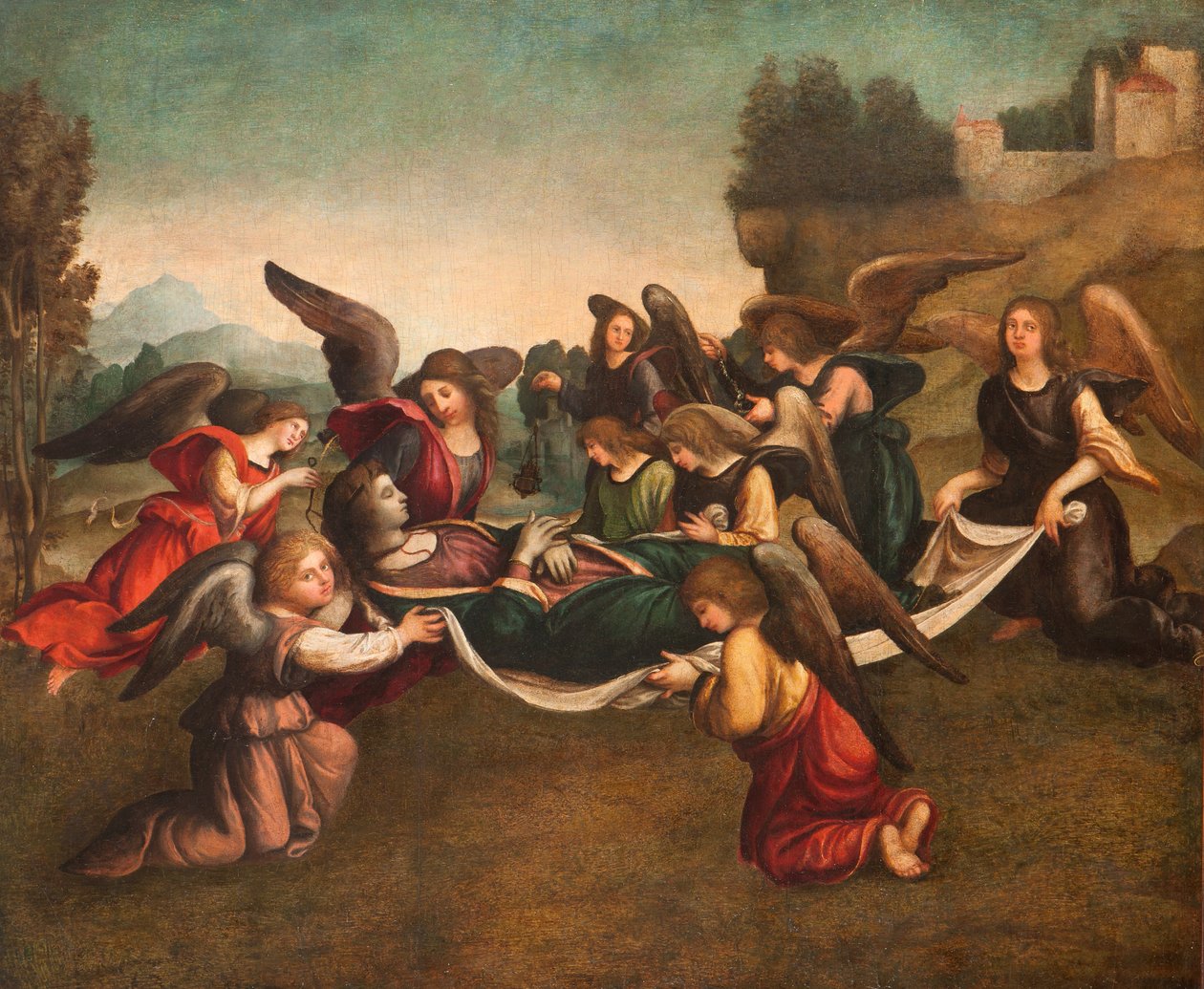 The Funeral of the Virgin (after restoration) by Giovanni Francesco Caroto
