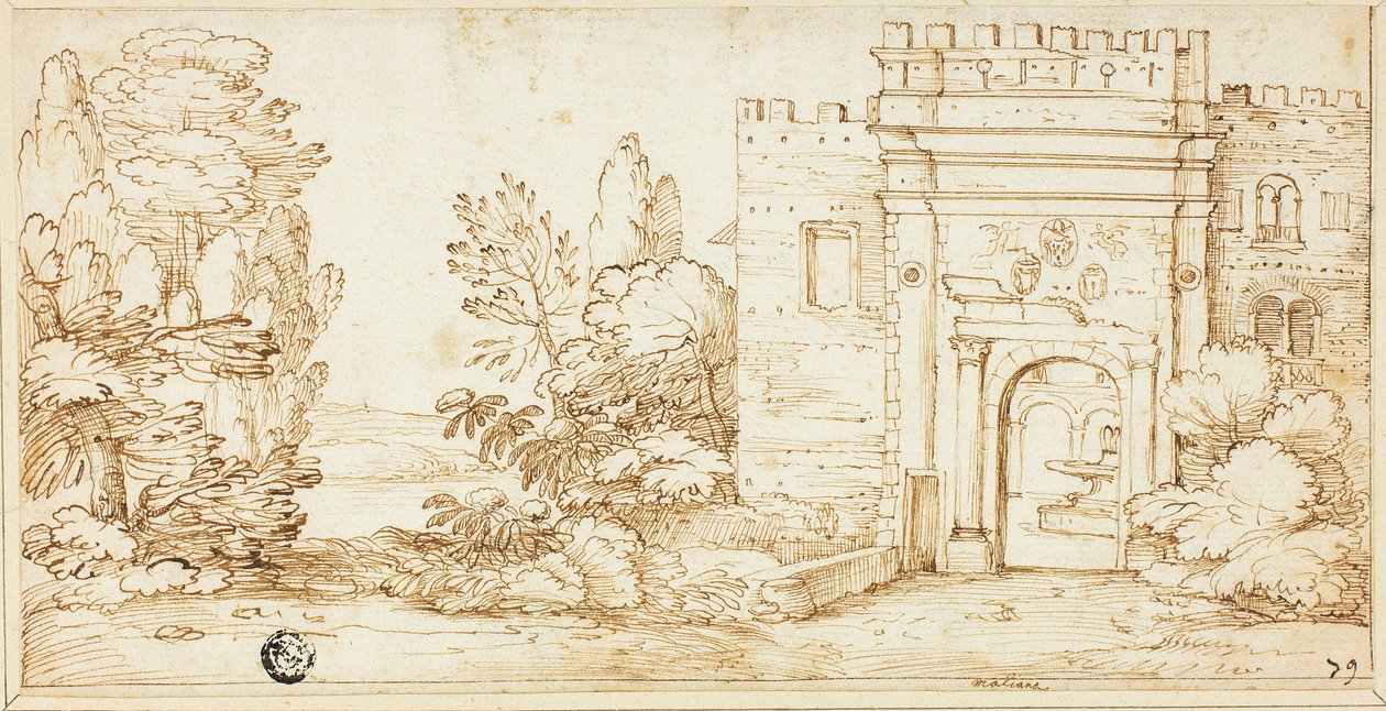 View of La Magliana by Giovanni Francesco Grimaldi