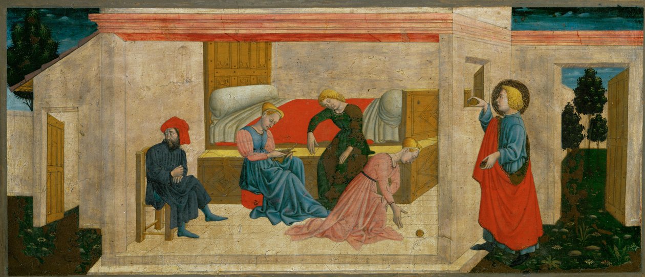 The charity of St. Nicholas of Bari, who offers a dowry to poor girls by Giovanni Francesco Rimini