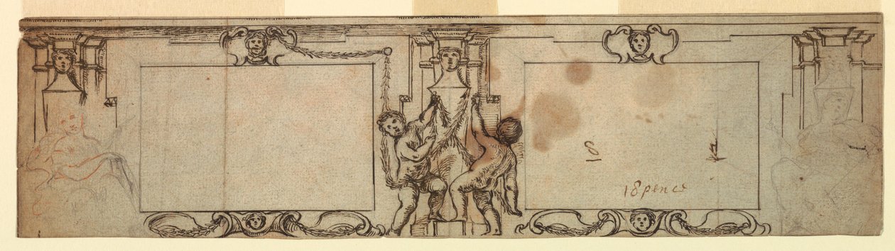 Project for Carved Panelling, 1650 by Giovanni Francesco Romanelli