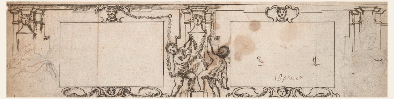 Project for Carved Panelling by Giovanni Francesco Romanelli