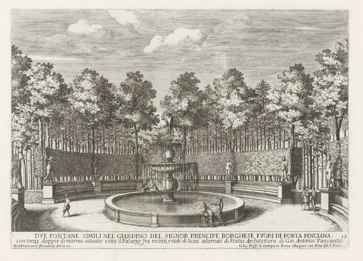 Fountain in the Villa Borghese in Rome by Giovanni Francesco Venturini