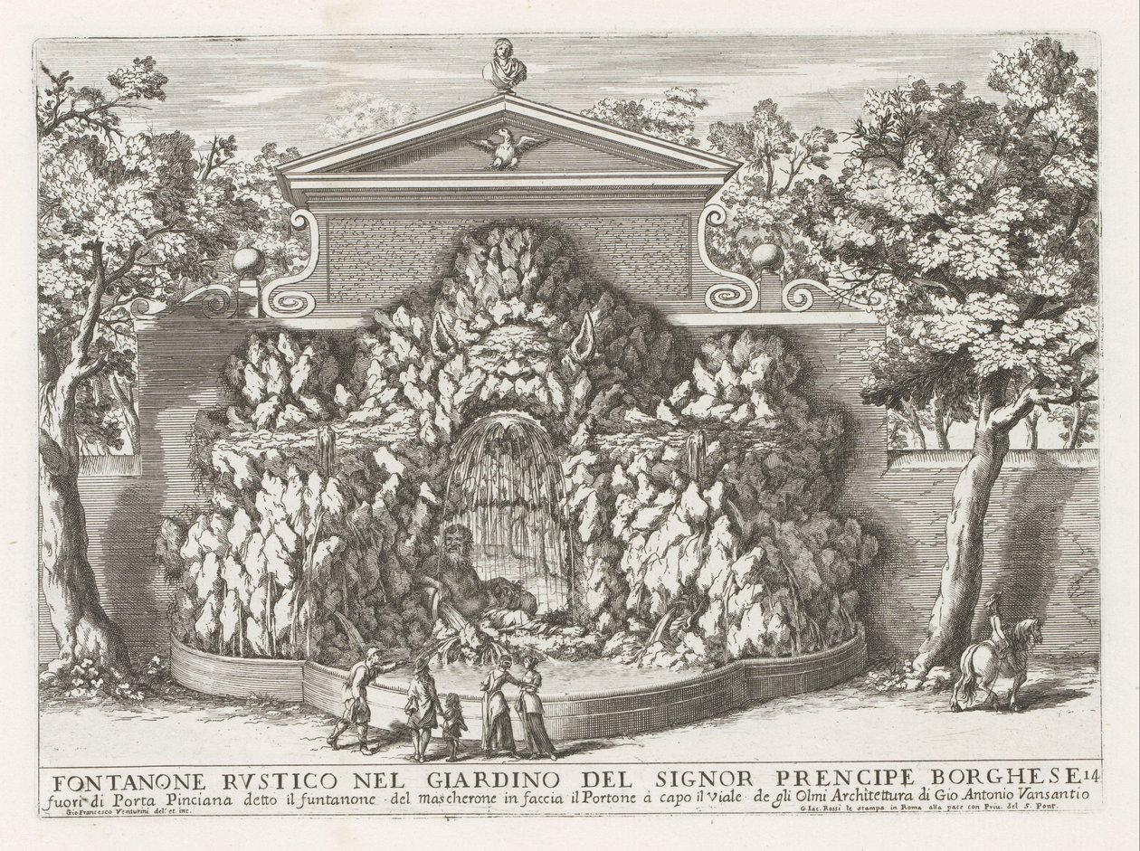 Fountain in the Villa Borghese in Rome by Giovanni Francesco Venturini