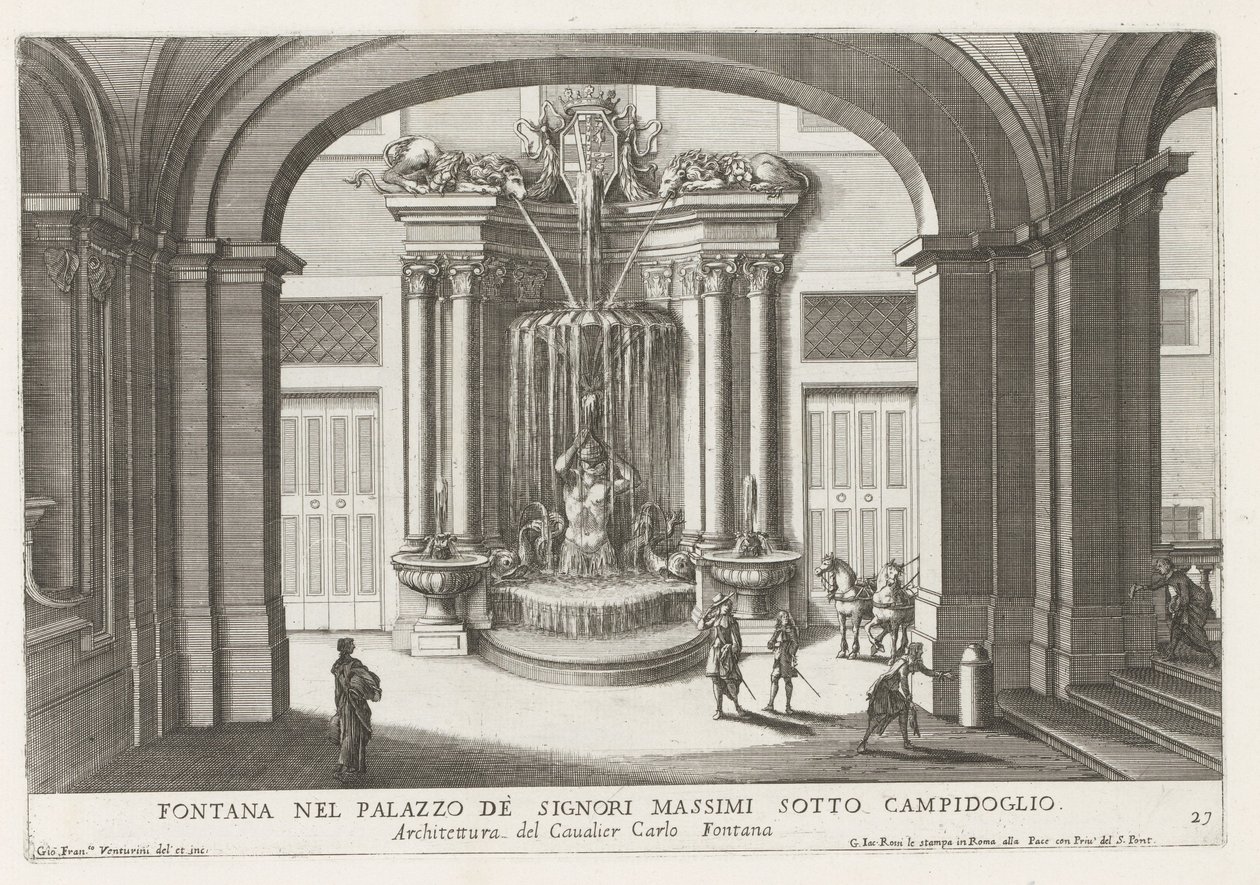 Fountain in the Courtyard of the Palazzo Massimo di Rignano in Rome by Giovanni Francesco Venturini