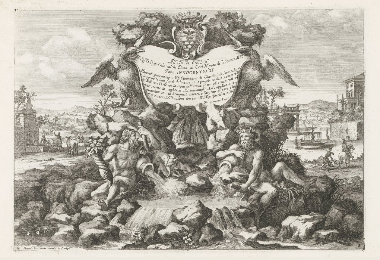 Fountain with Dedication to and Coat of Arms of Livio Odescalchi by Giovanni Francesco Venturini
