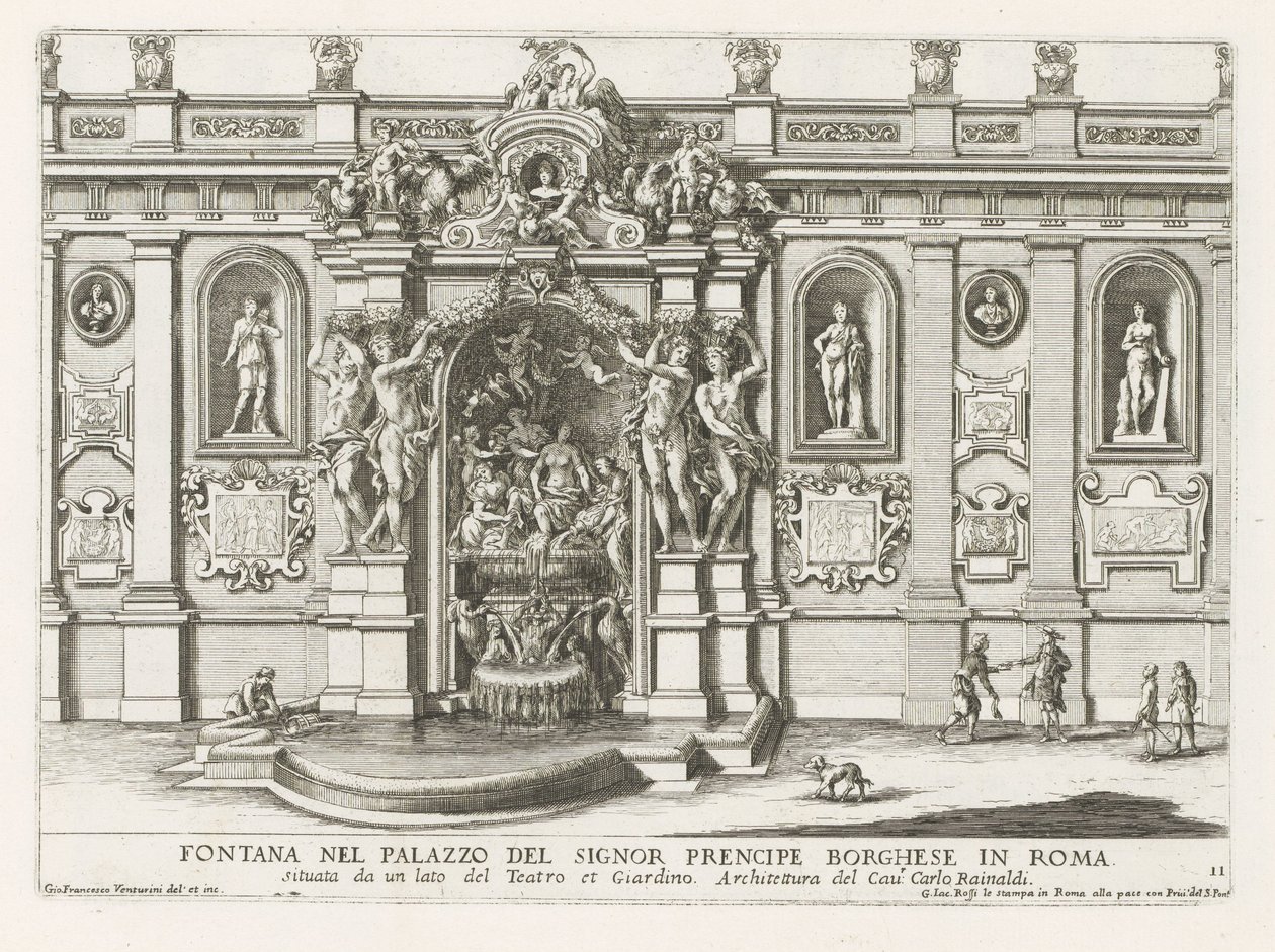 Nymphaeum in the Courtyard of the Palazzo Borghese in Rome (Fountains in the Palaces and Gardens of Rome) by Giovanni Francesco Venturini