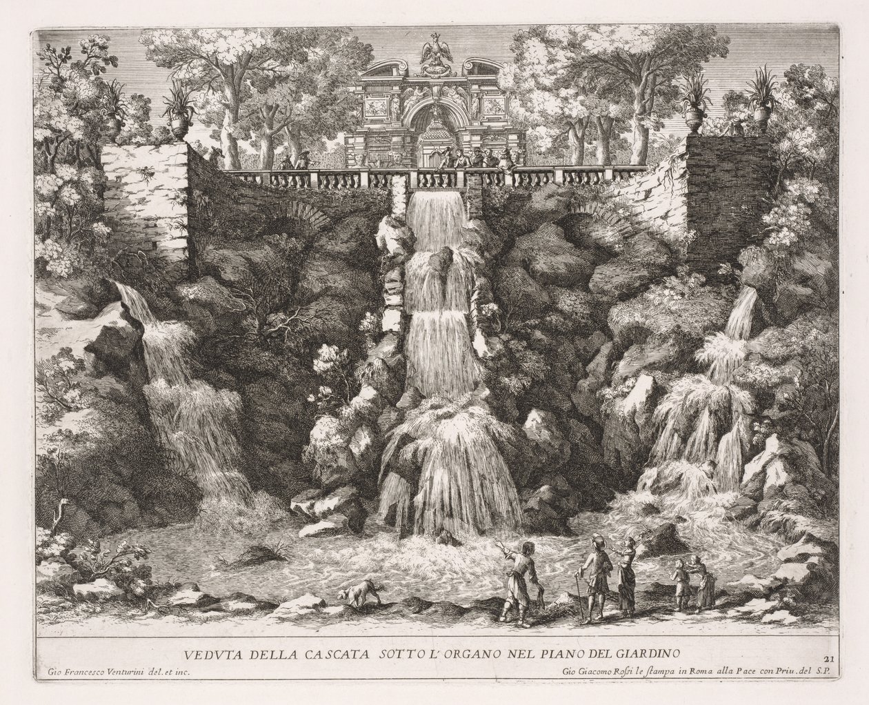 View of the Waterfall Under the Organ in the Garden by Giovanni Francesco Venturini