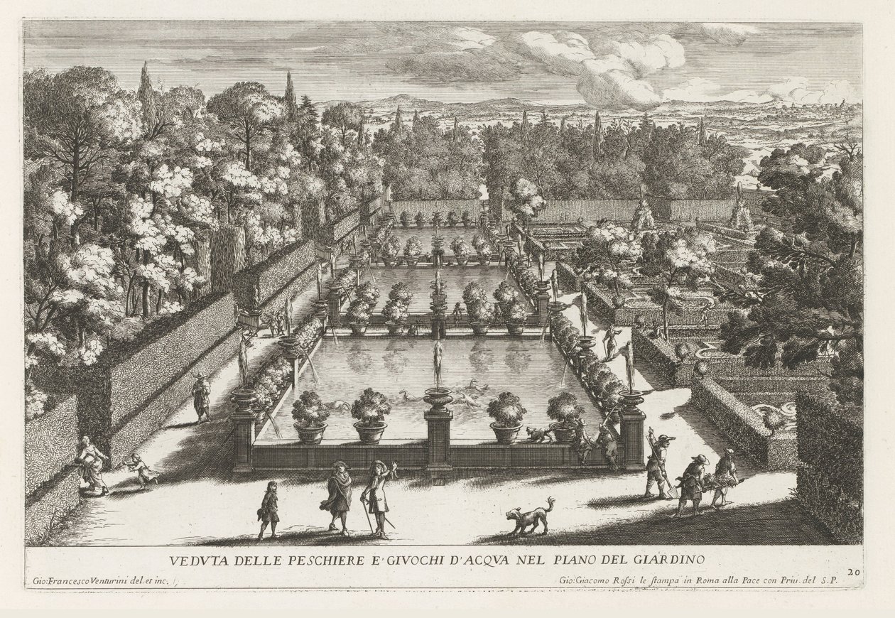 Fish Ponds in the Gardens of Villa d