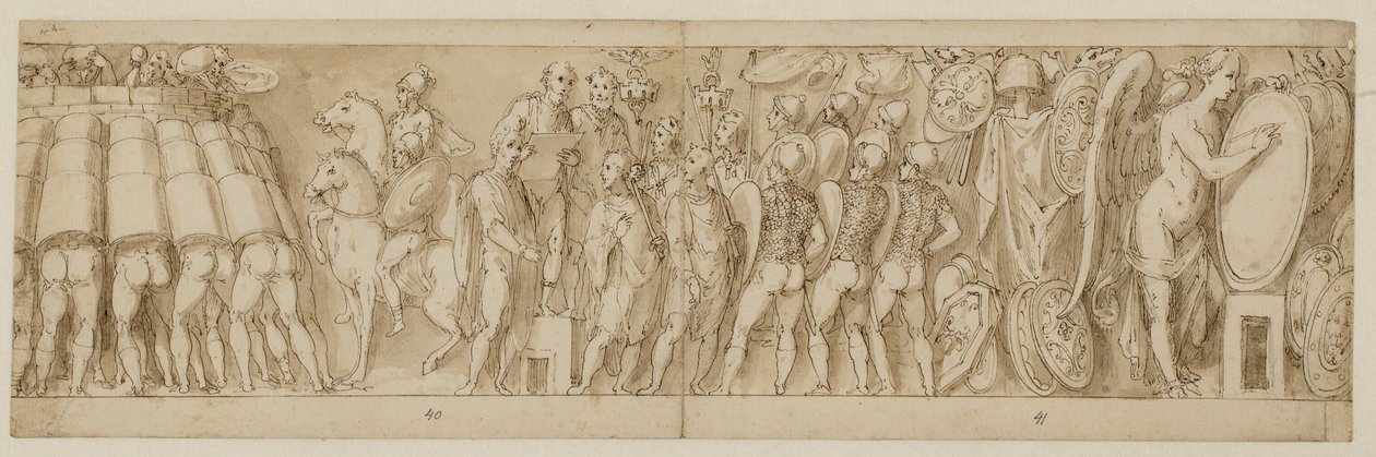 32 Copies After the Column of Marcus Aurelius, Piazza Colonna in Rome by Giovanni Guerra