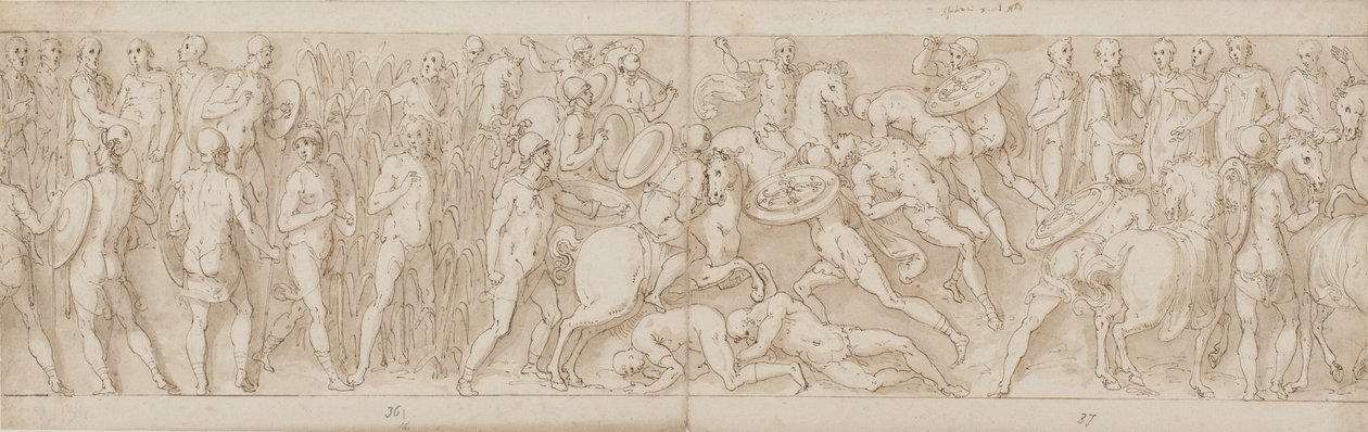 32 Copies after the Column of Marcus Aurelius, Piazza Colonna in Rome by Giovanni Guerra