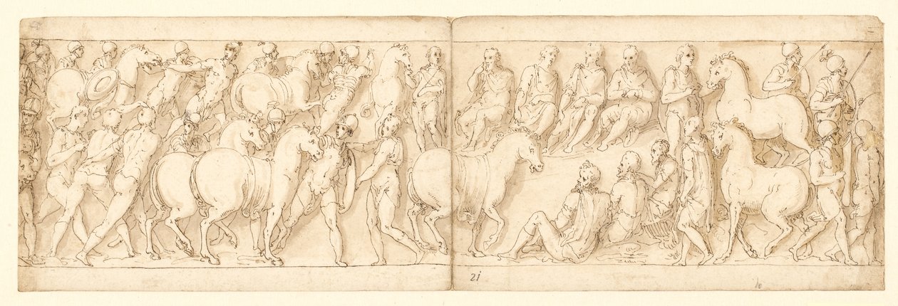 32 Copies after the Column of Marcus Aurelius, Piazza Colonna in Rome by Giovanni Guerra