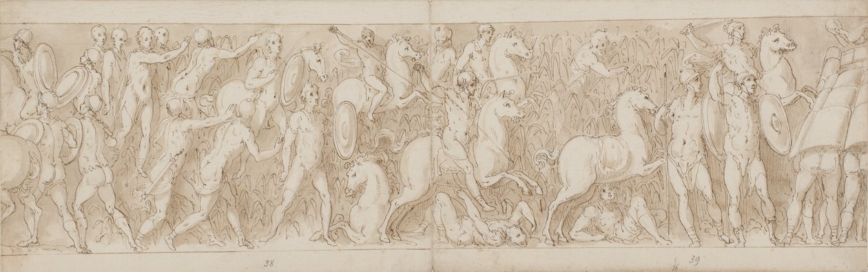 End of a Restored Part of the Column; the Sarmatians are Pursued into the Swamp; the Romans Attack a German Fortress by Giovanni Guerra