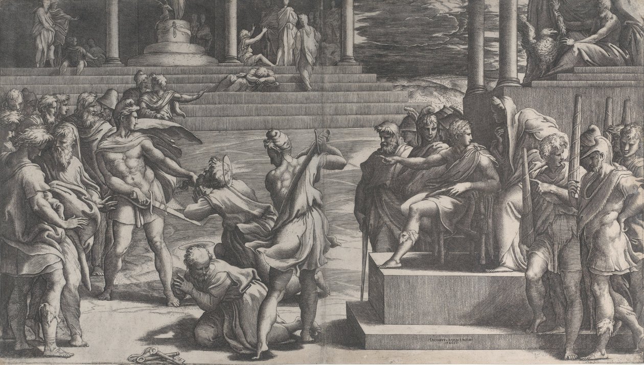 The Martyrdom of Saint Paul and the Condemnation of Saint Peter by Giovanni Jacopo Caraglio