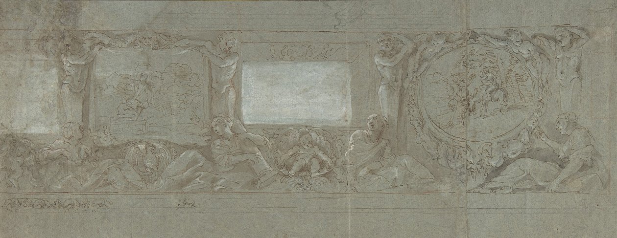 Design for a Wall Decoration with the Sacrifice of Abraham and the Flight into Egypt by Giovanni Lanfranco