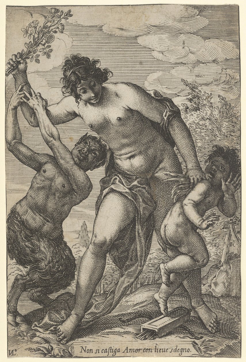 Venus Whipping Cupid with Roses by Giovanni Luigi Valesio