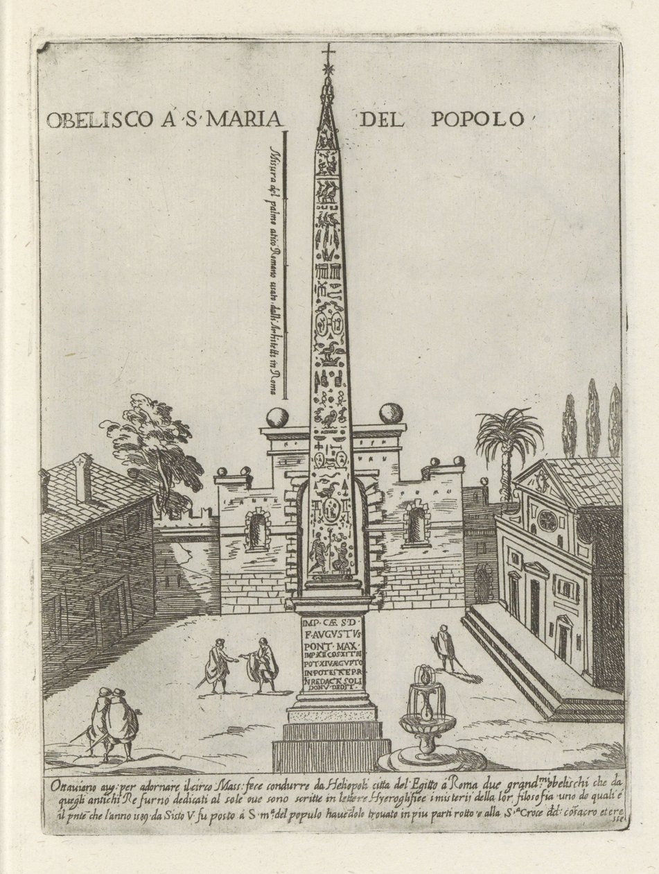 The Egyptian Obelisk of Ramses II on Piazza del Popolo in Rome by Giovanni Maggi