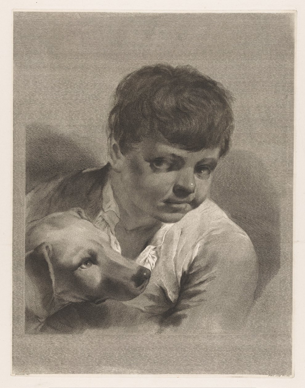Boy with Dog by Giovanni Marco Pitteri