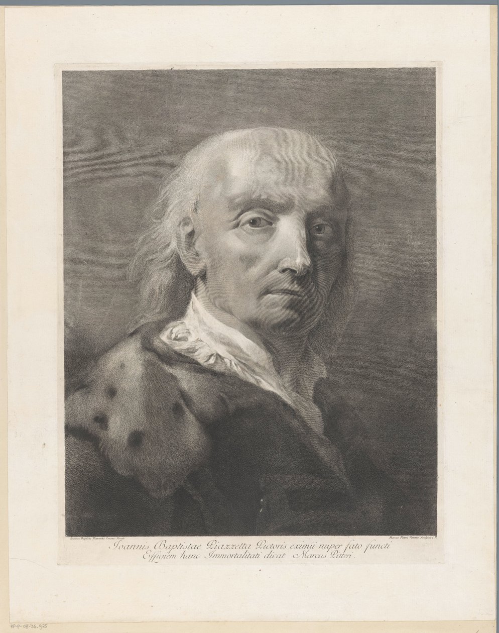 Portrait of artist Giovanni Battista Piazzetta by Giovanni Marco Pitteri