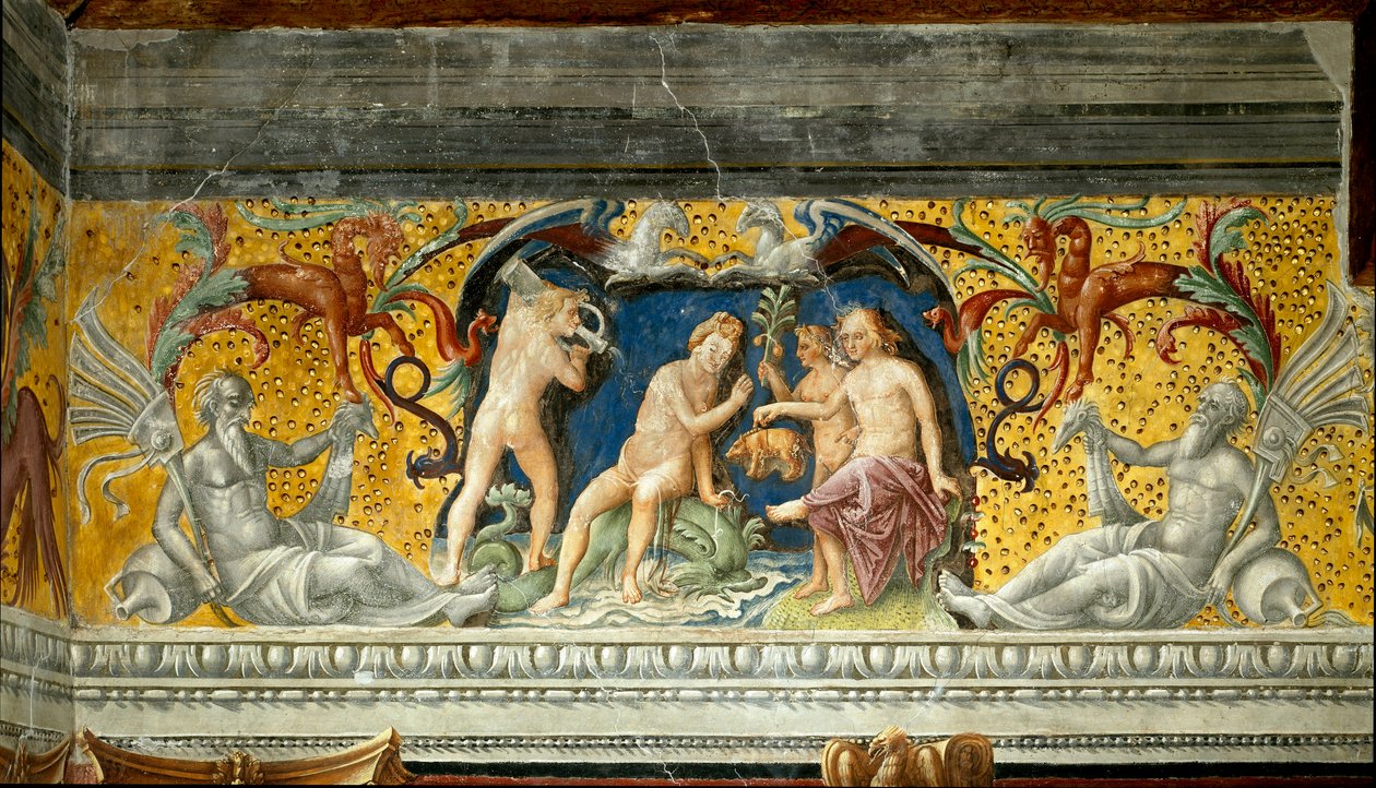 A Marine Deity is Offered a Small Boar (detail) by Giovanni Maria Falconetto