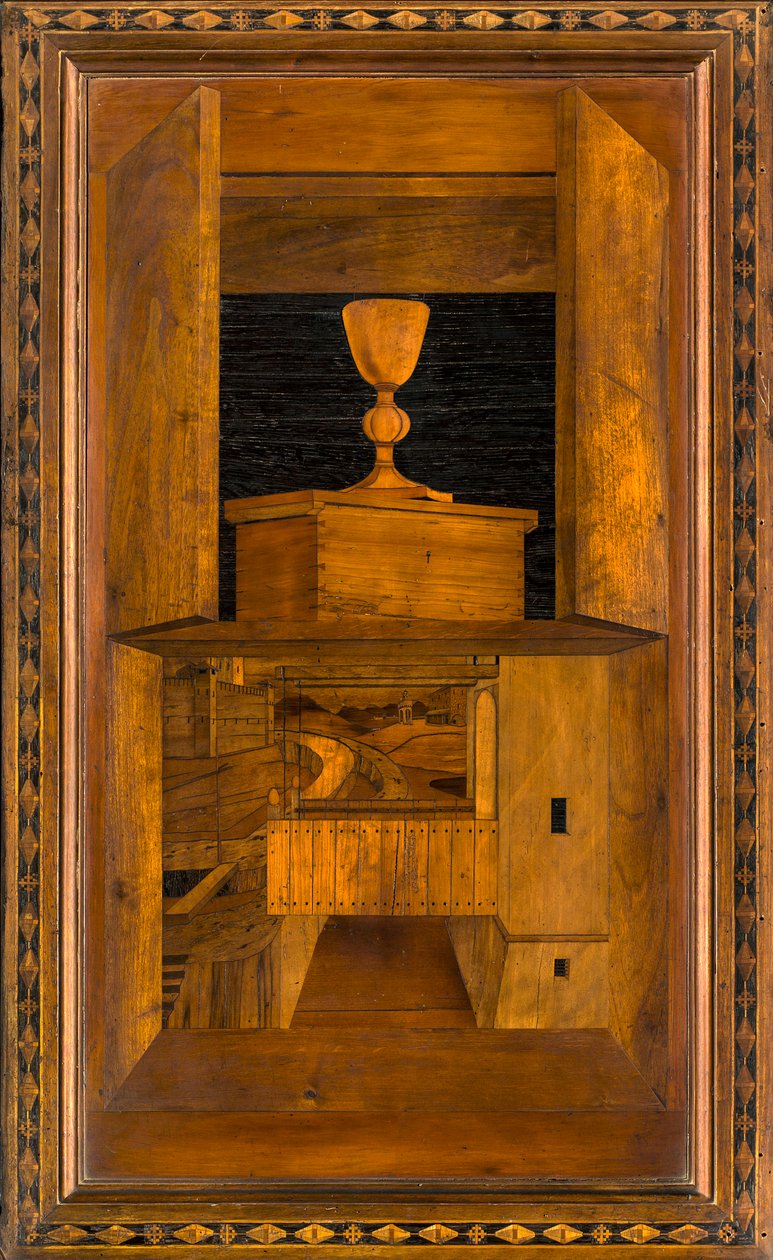 Lignaean Canonical Choir, Inlaid by Giovanni Maria Platina 1484, Superior Stall by Giovanni Maria Platina