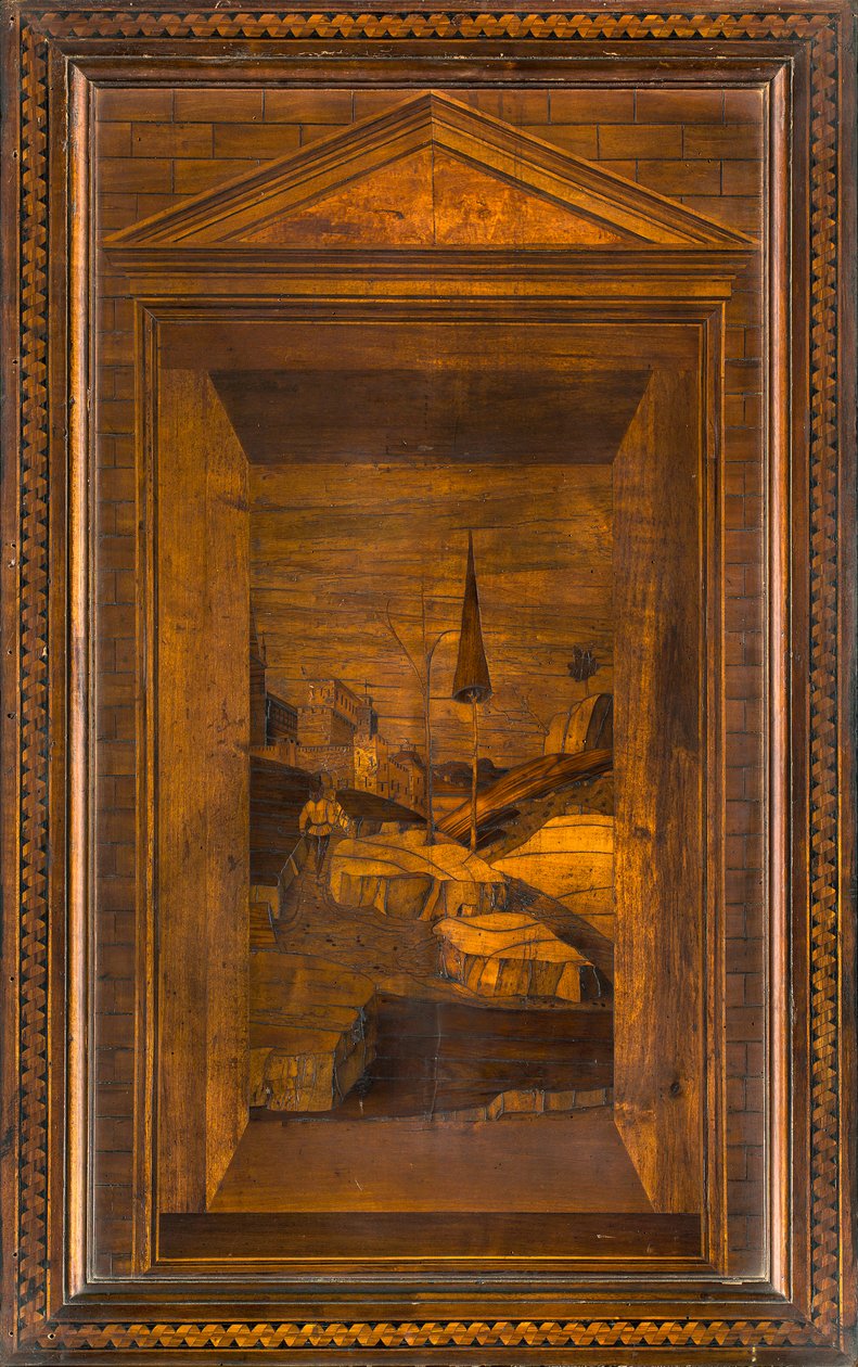 Lignaean Canonical Choir, Inlaid by Giovanni Maria Platina 1484, Superior Stall by Giovanni Maria Platina