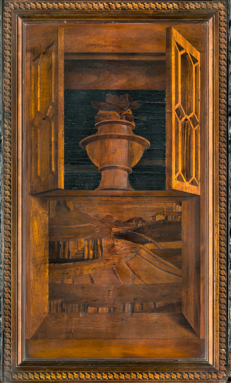 Lignaean Canonical Choir, Inlaid by Giovanni Maria Platina (1484), Upper Stall by Giovanni Maria Platina