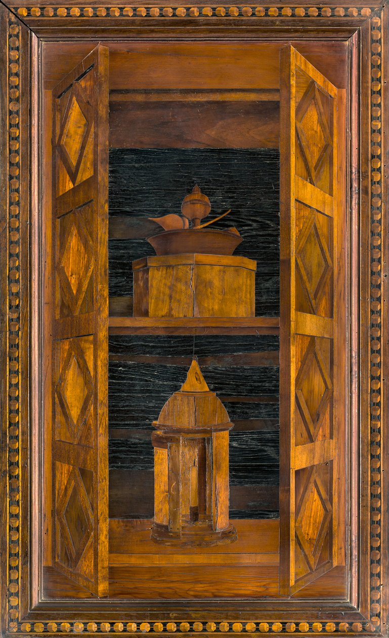 Lignaean Canonical Choir, Inlaid by Giovanni Maria Platina (1484), Upper Stall by Giovanni Maria Platina