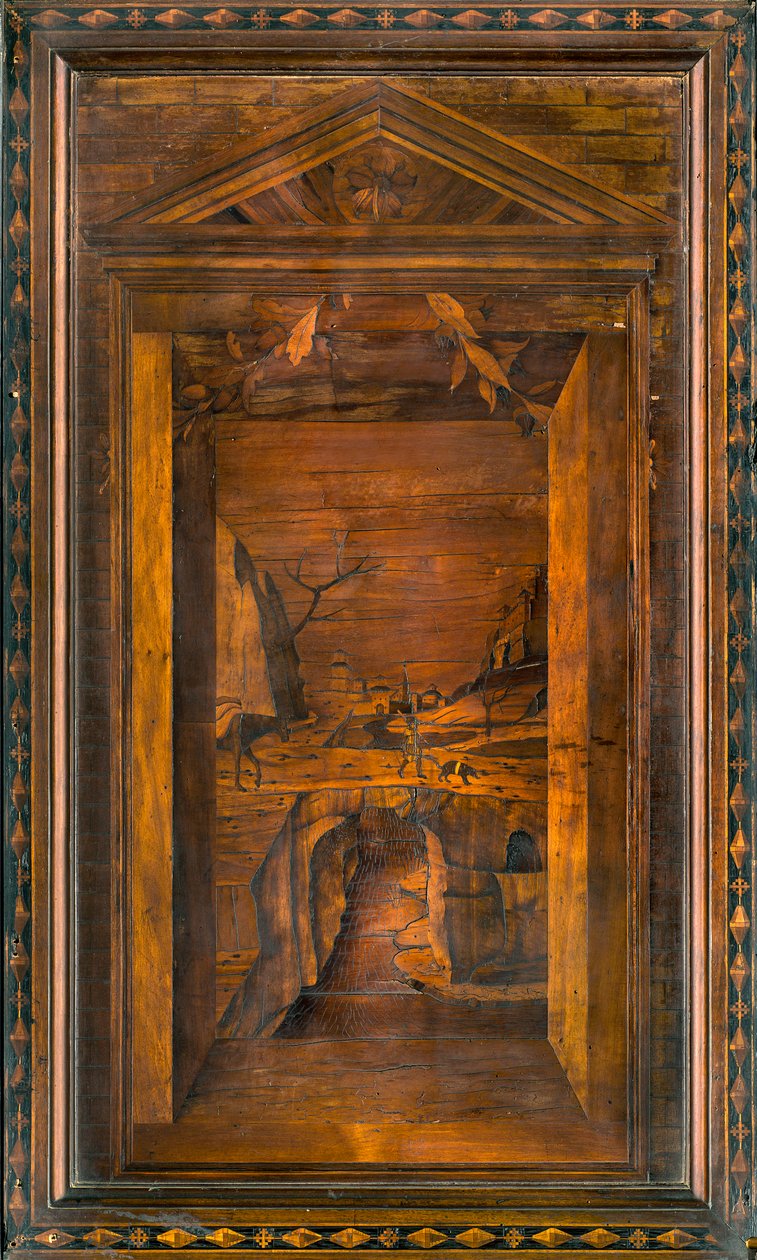 Lignaean Canonical Choir, Inlaid by Giovanni Maria Platina 1484, Superior Stall by Giovanni Maria Platina
