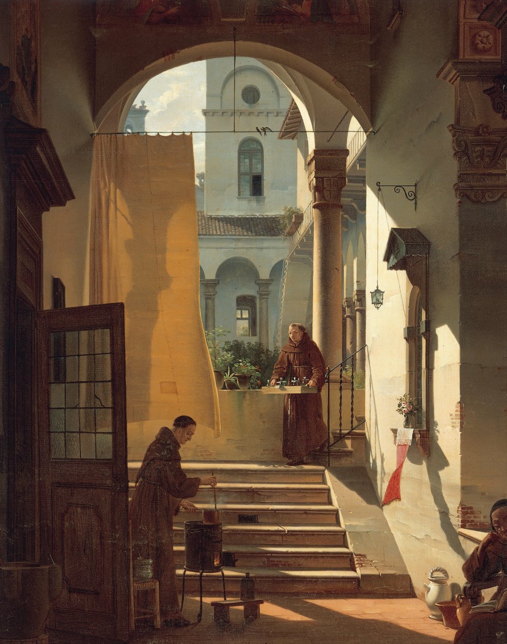 The Apothecary of a Cloister (detail) by Giovanni Migliara