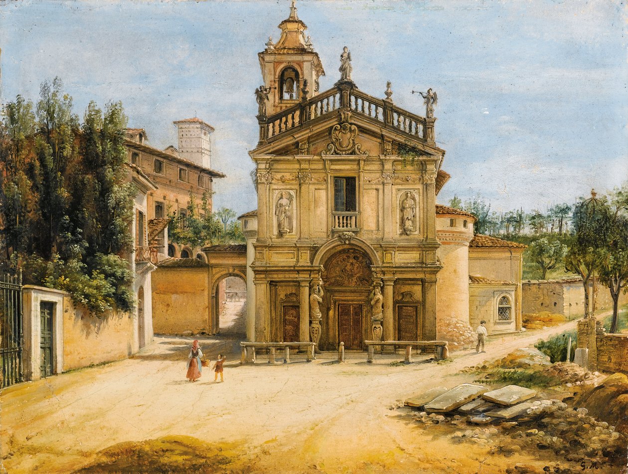 The Church of the Madonnina in Prato, Varese by Giovanni Migliara