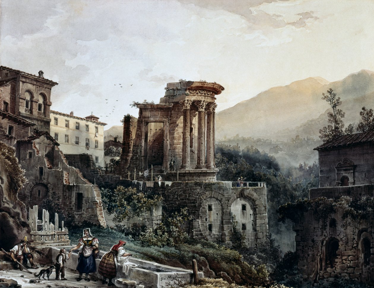 The Temple of Vesta at Tivoli by Giovanni Migliara