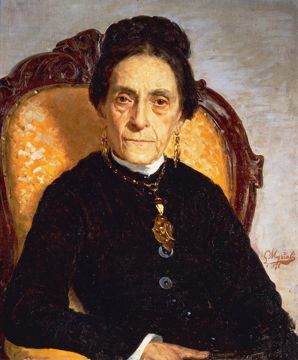 Portrait of elderly woman by Giovanni Muzzioli