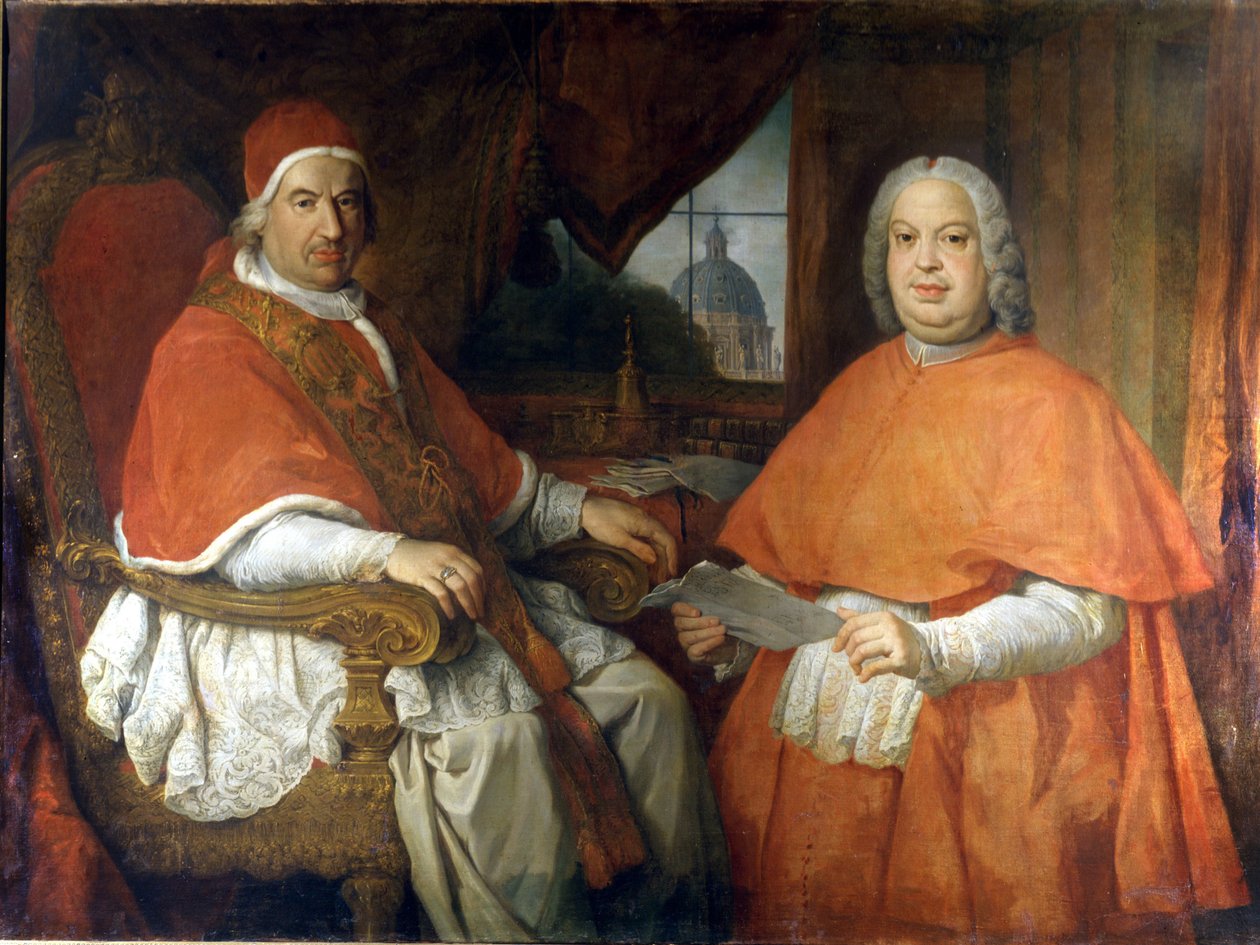 Benedict XIV and Cardinal Silvio Valenti Gonzaga. Painting by Giovanni Paolo Pannini. 18th century. Rome, Museum of Rome by Giovanni Paolo Pannini