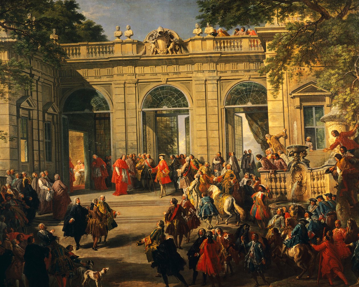 Charles III of Bourbon on visit to Pope Benedict XIV in Coffee House of Quirinal by Giovanni Paolo Pannini