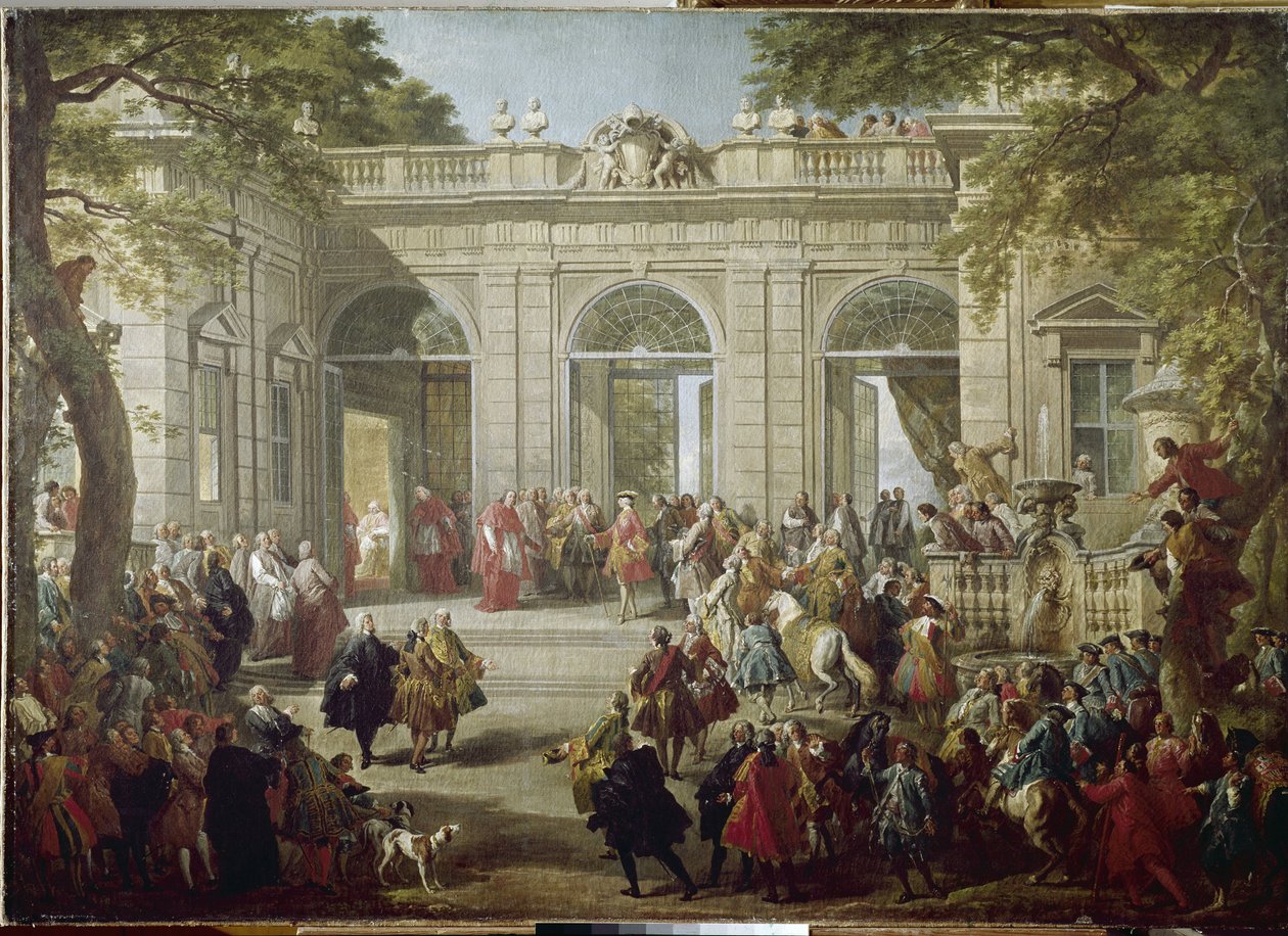 Charles III of Spain Visits Pope Benedetto XIV in the Coffee House of the Palace of Quirinale by Giovanni Paolo Pannini