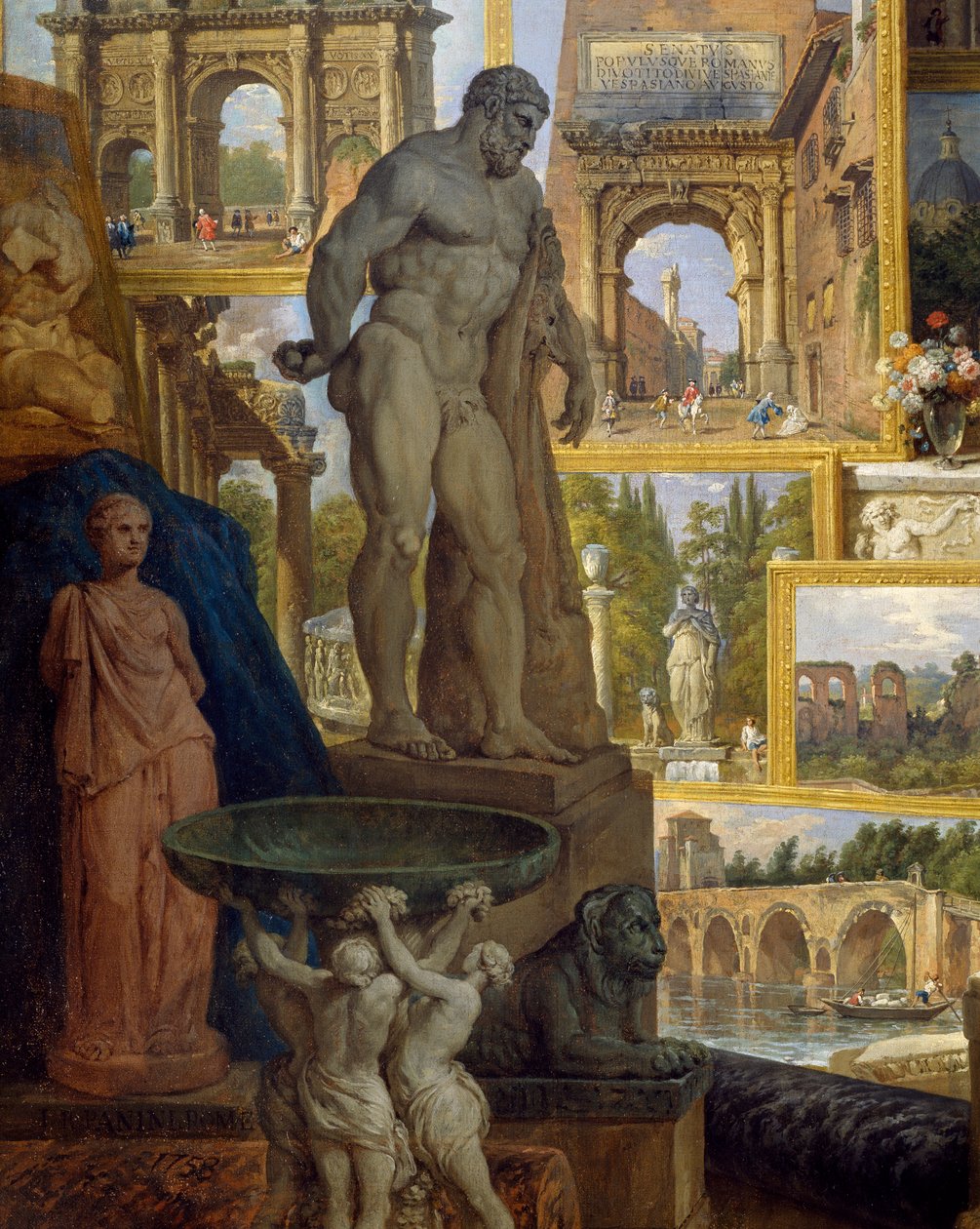 Gallery of sights of ancient Rome, commissioned by patron Abbot de Canillac by Giovanni Paolo Pannini