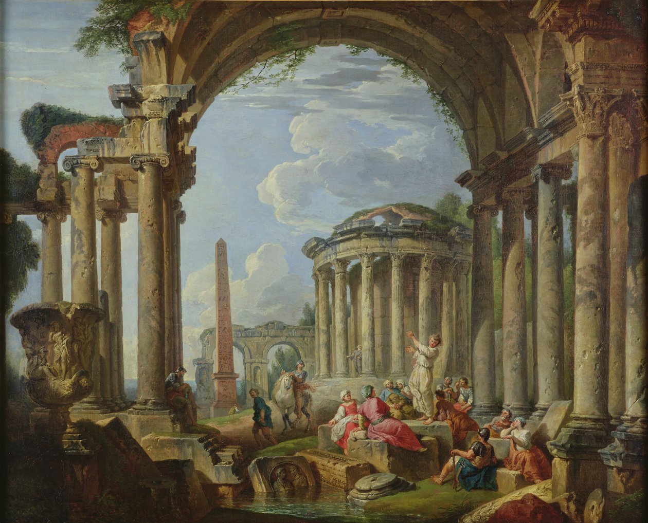 Preaching Among the Ancient Ruins, c.1740-50 by Giovanni Paolo Pannini