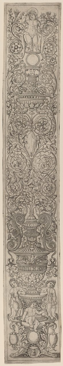 Ornament Panel: Three Children Blowing Horns by Giovanni Pietro Birago and Zoan Andrea