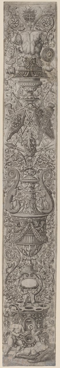 Ornament Panel: Two Children Wearing Helmets by Giovanni Pietro Birago and Zoan Andrea