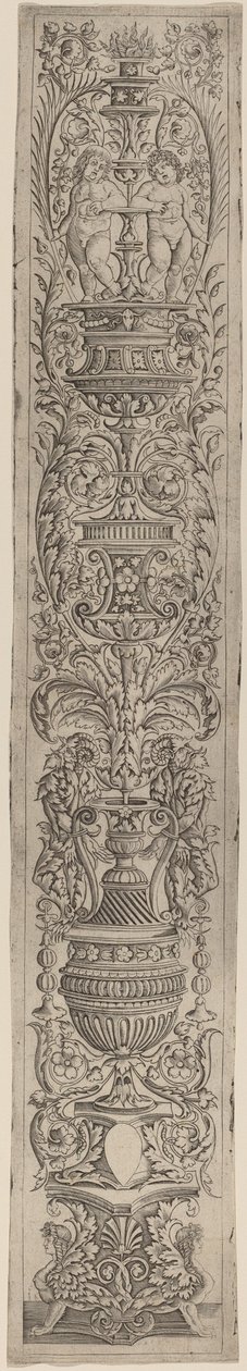Ornament Panel: Two Sphinxes and Two Children Holding Palms by Giovanni Pietro Birago and Zoan Andrea