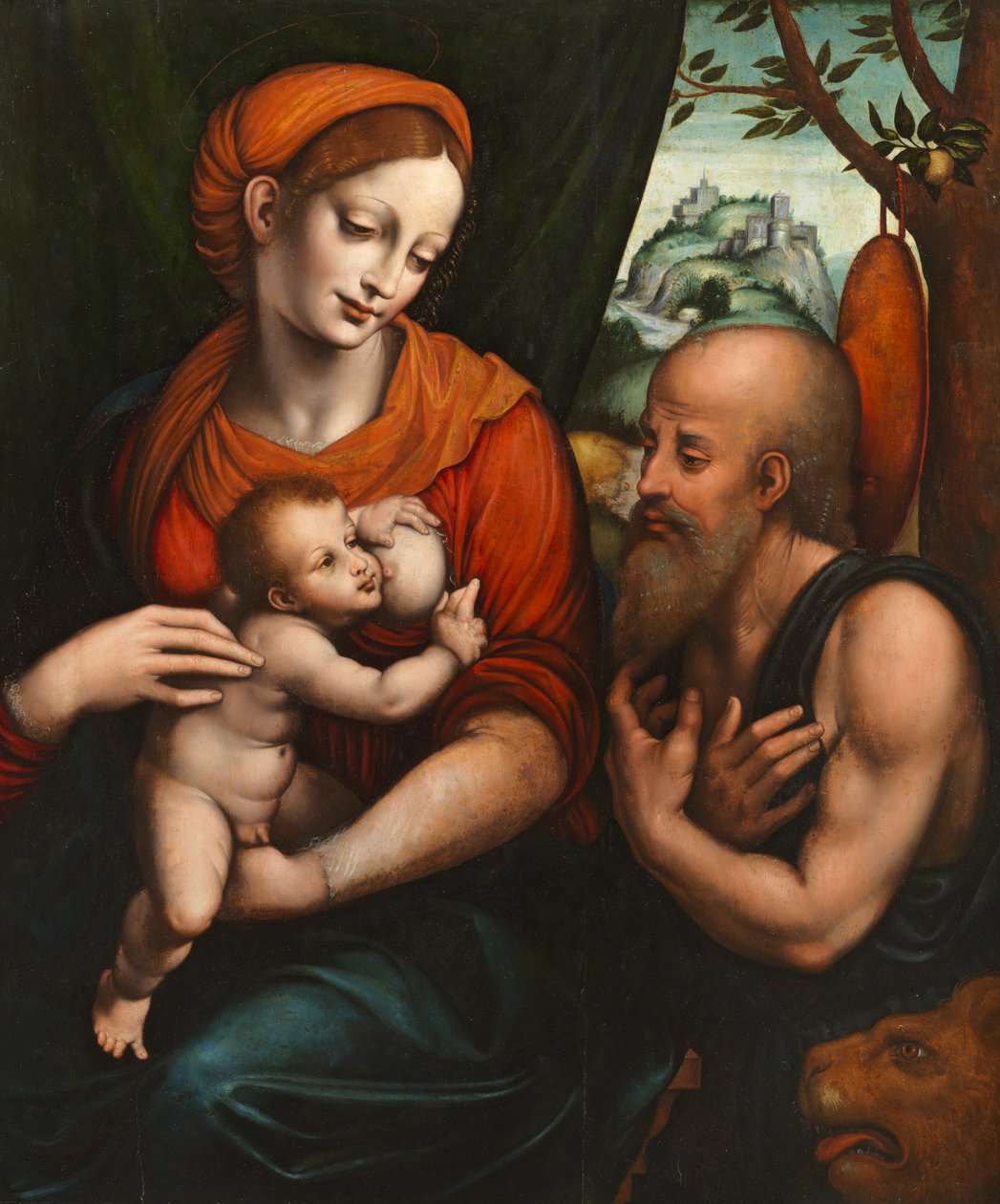 Virgin and Child with Saint Jerome by Giovanni Pietro Rizzoli (attr. to) Giampietrino