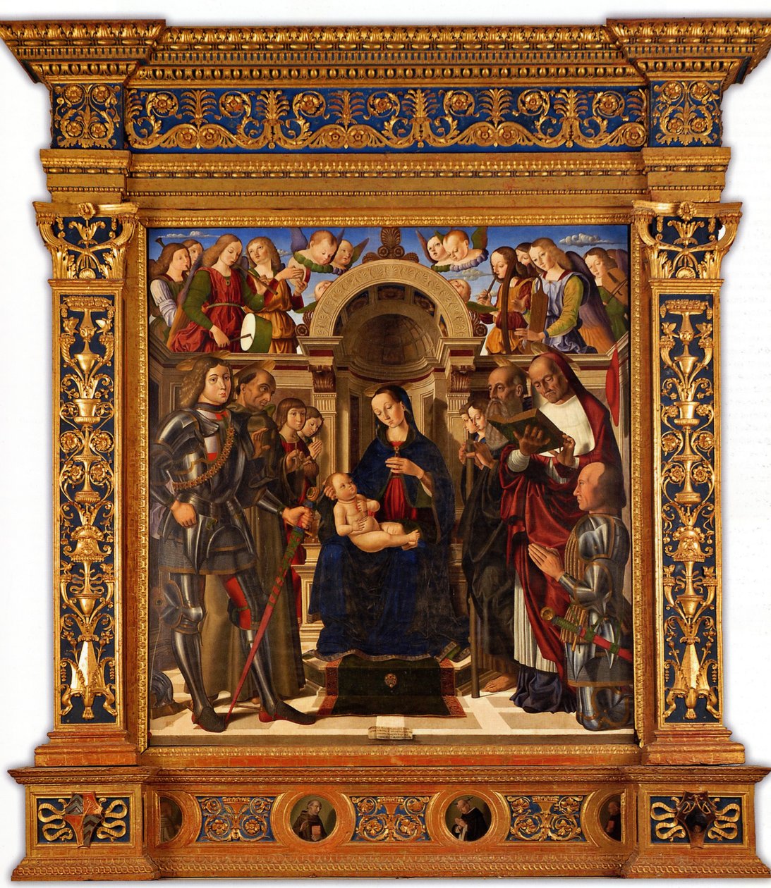 Madonna and Child Enthroned Between Saints George, Francis of Assisi by Giovanni Santi