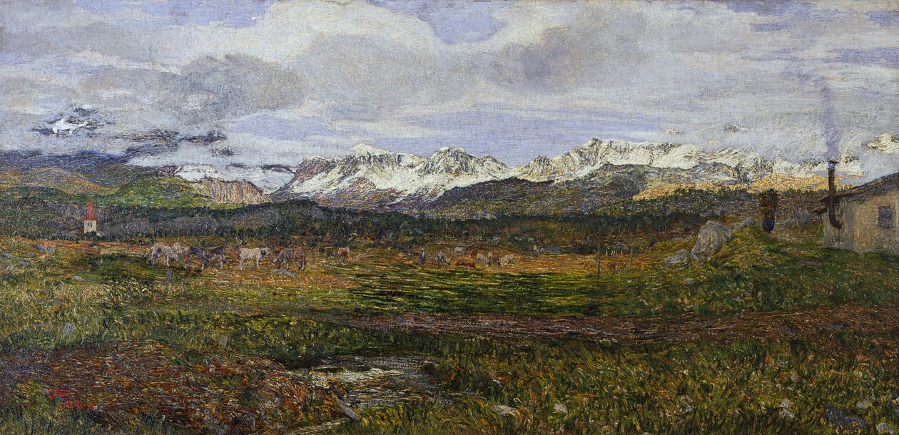 Landscape on Maloja or Return to his hometown by Giovanni Segantini