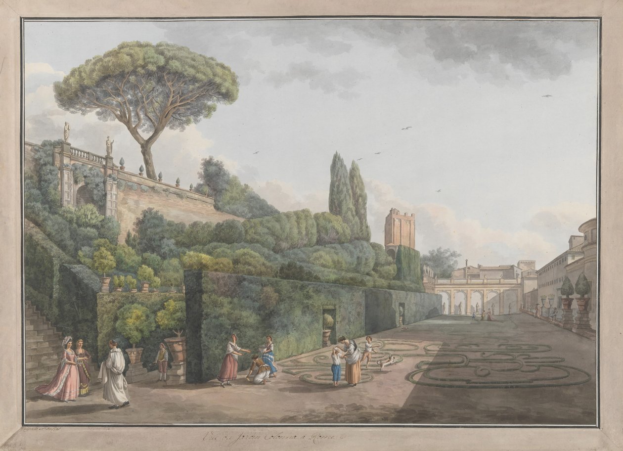 Garden of Palazzo Colonna, ca. 1780 by Giovanni Volpato, Louis Ducros