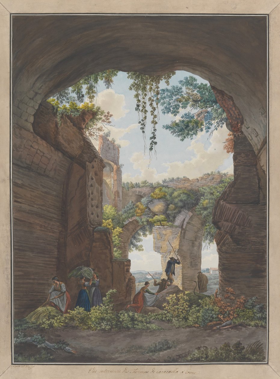 Interior of the Baths at Caracalla by Giovanni Volpato, Louis Ducros