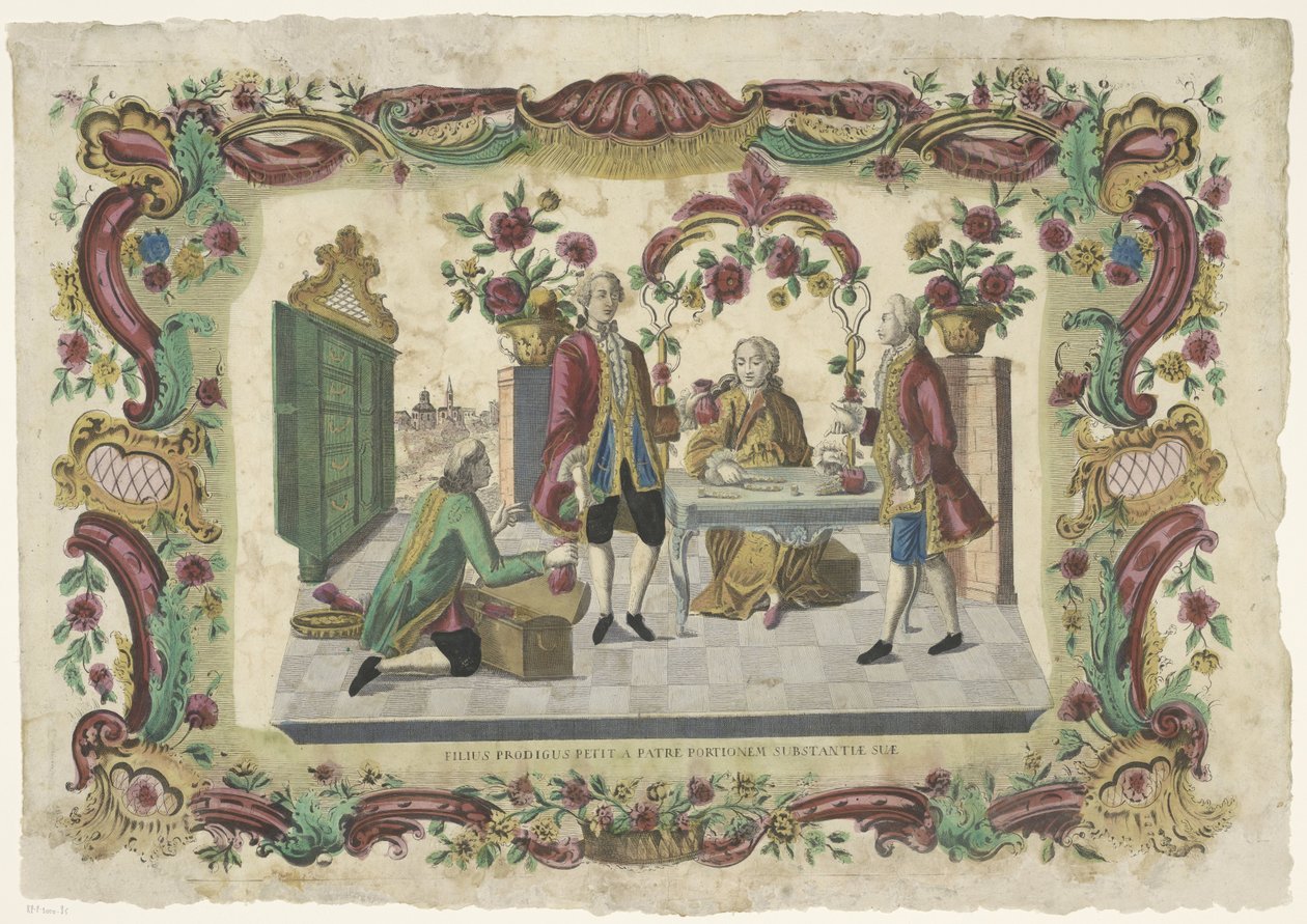 The Prodigal Son Asks His Father for His Inheritance (title on object) by Giovanni Volpato (possibly)
