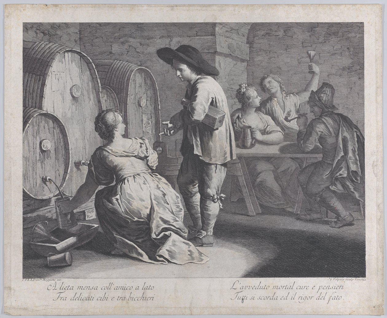 A Barmaid Filling Mugs, 1760-70 by Giovanni Volpato