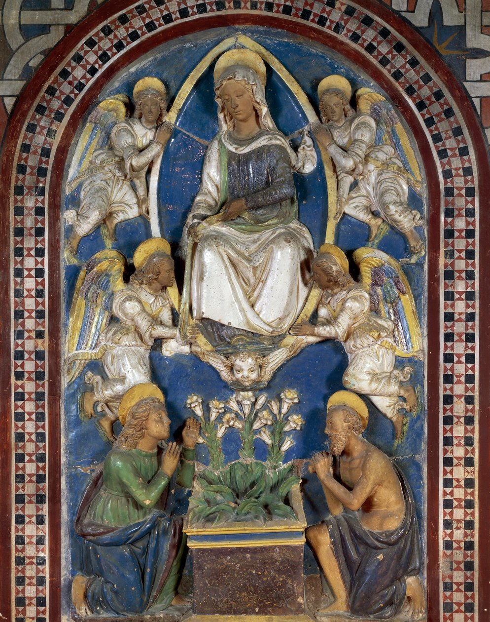 Assumption of Virgin, Majolica, Magistrate Palace Palazzo Pretorio, Former Castle of Counts Guidi, Poppi, Tuscany, Italy by Giovanni della Robbia