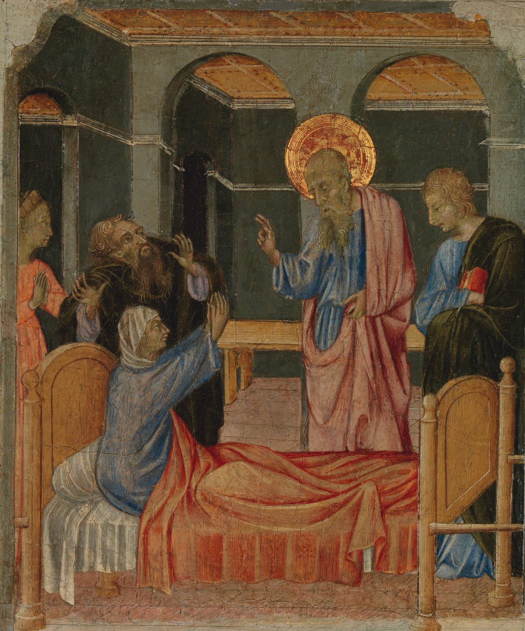 Saint John the Evangelist Raises Drusiana, ca. 1460 by Giovanni di Paolo