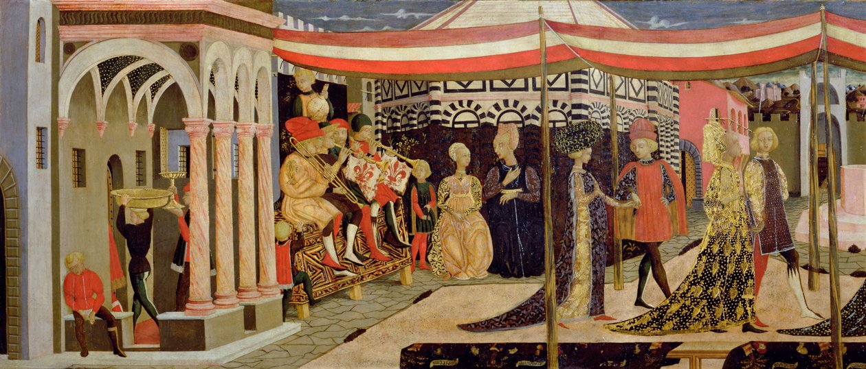 Frontal of the Adimari Cassone (detail of the left-hand section) by Giovanni di Ser Giovanni